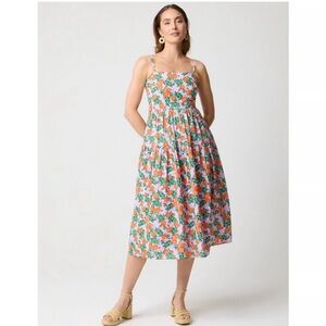 J. Crew Floral Strappy Midi Dress